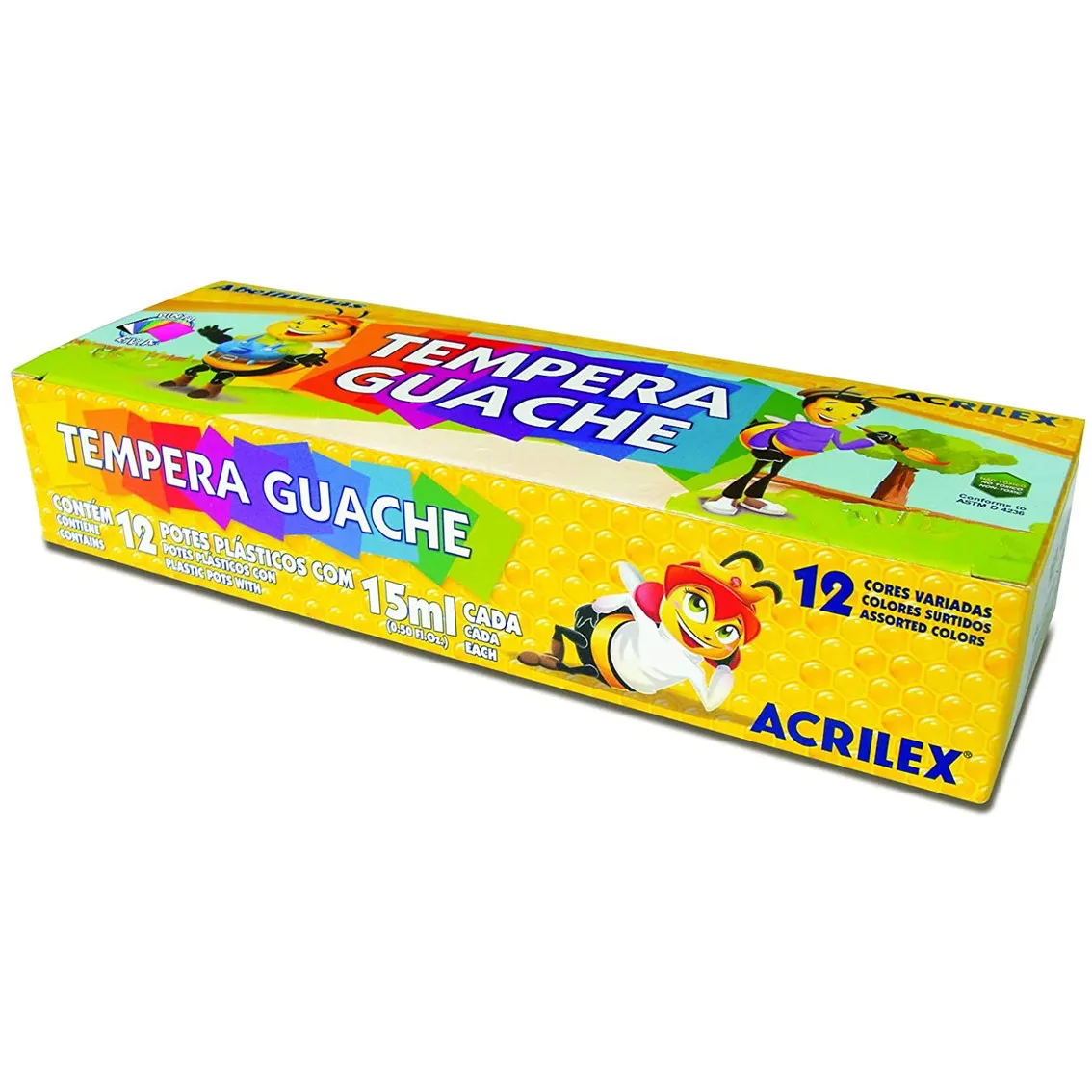 TINTA GUACHE 15 ML 12 CORES CX C/12 02012...