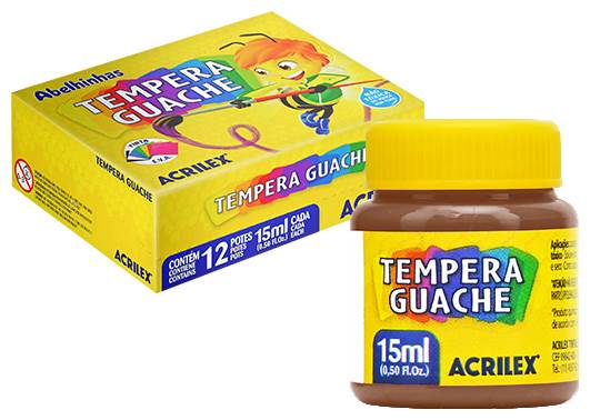 TINTA GUACHE 15 ML MARROM 020150531 CX C/...