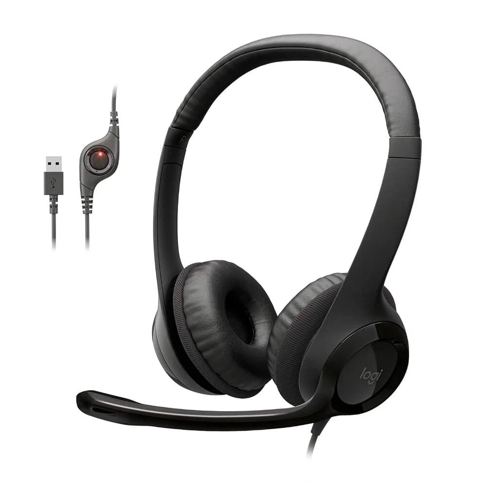 Headset com Fio Logitech H390 Estéreo USB...