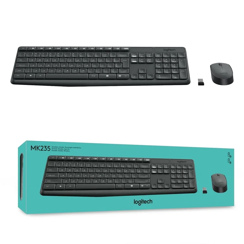 Combo Teclado e Mouse Sem Fio Logitech MK...