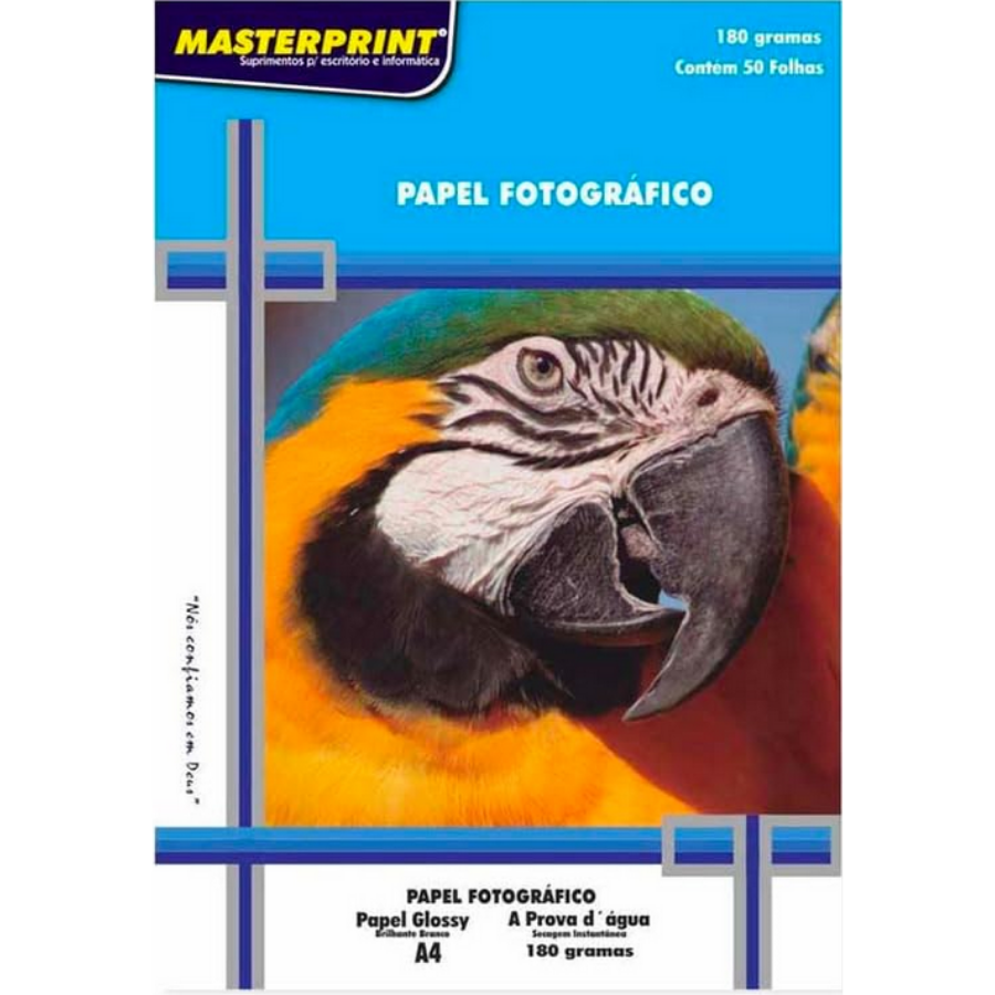 Papel Fotográfico Glossy A4 180 g 50 Folh...