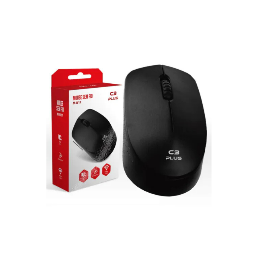 Mouse Sem Fio M-W17BK  Preto C3 Plus